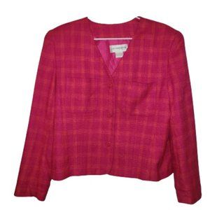 pink / yellow plaid vintage jacket